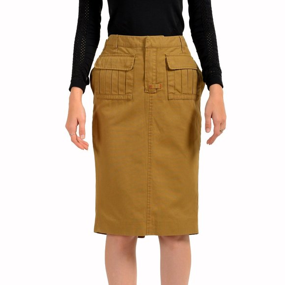Dsquared2 Women's Brown Straight Pencil Skirt US S IT 40